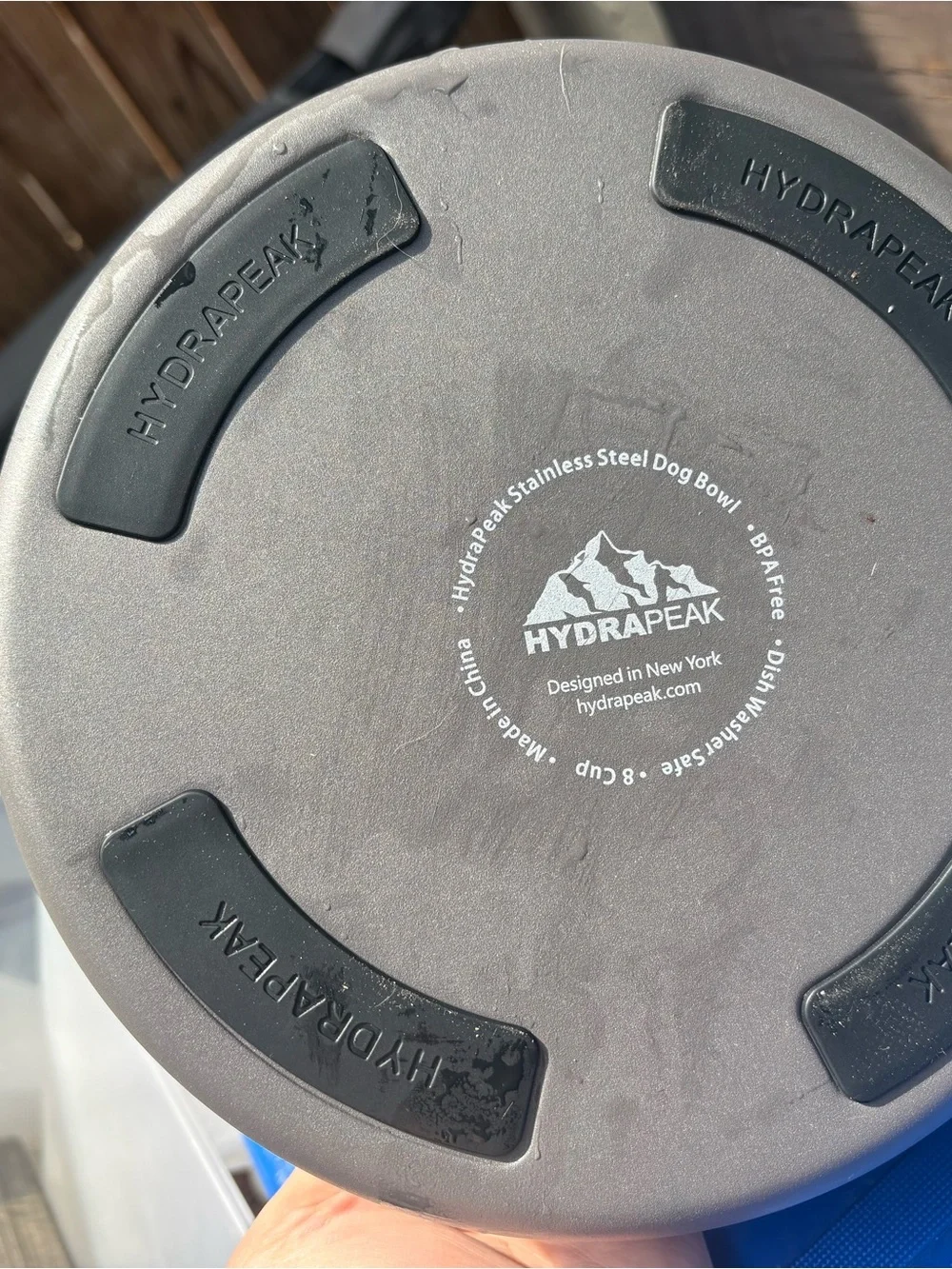 HydraPeak Gray Stainless Steel Insulated Dog Bowl 8 cup/64 oz